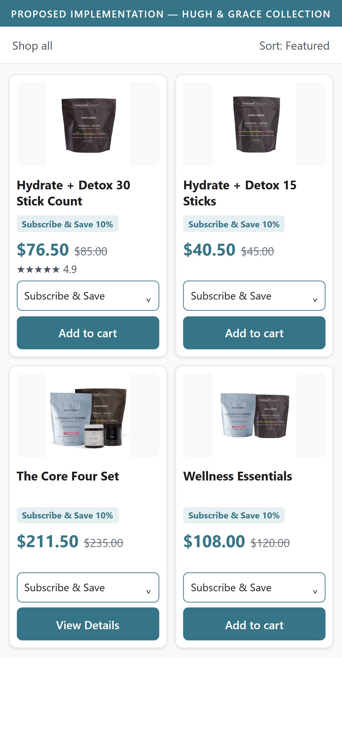 Proposed Implementation — Hugh & Grace Collection